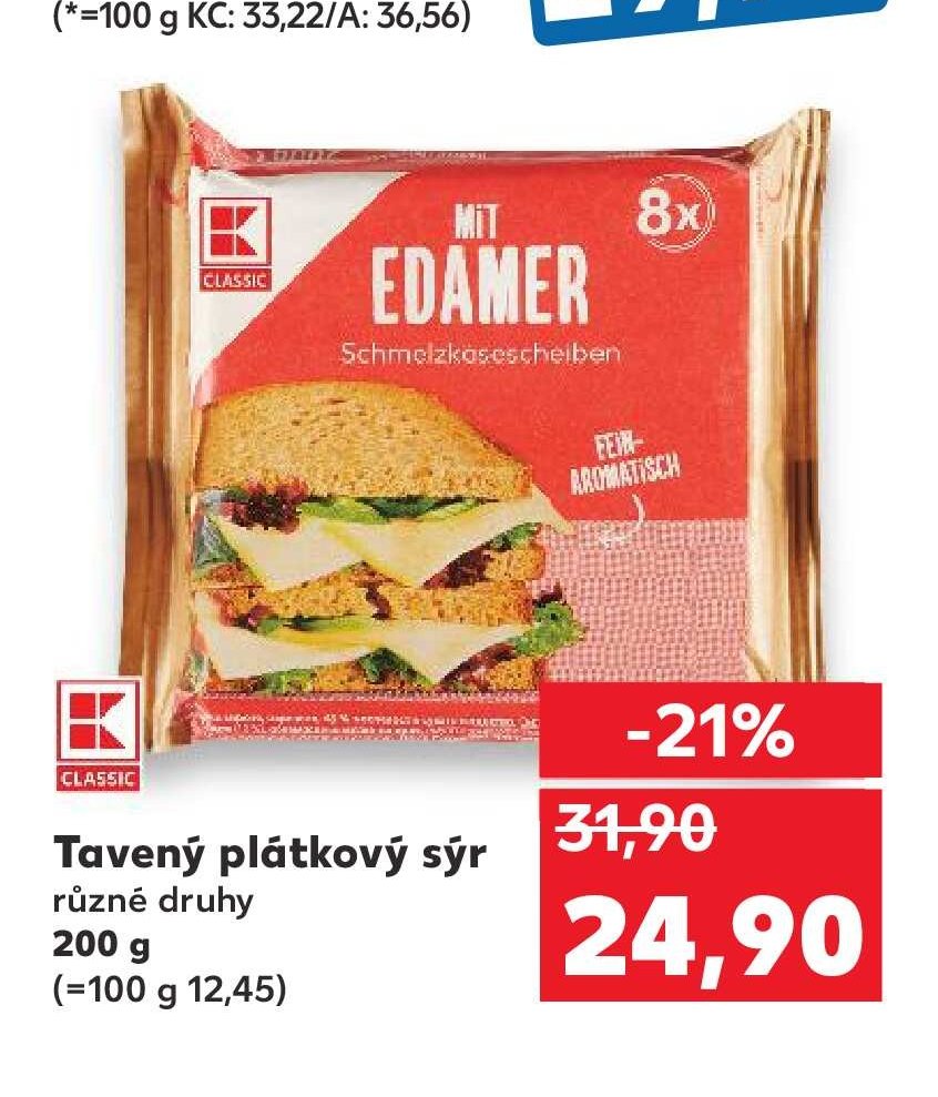 Tavený plátkový sýr