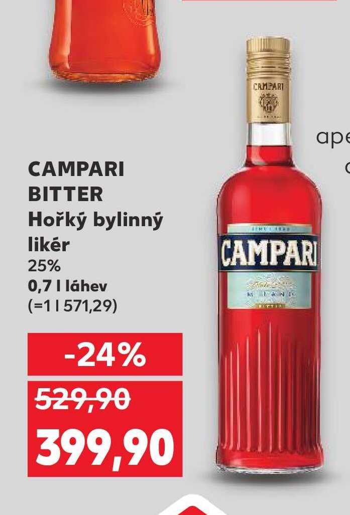 CAMPARI BITTER Hořký bylinný likér
