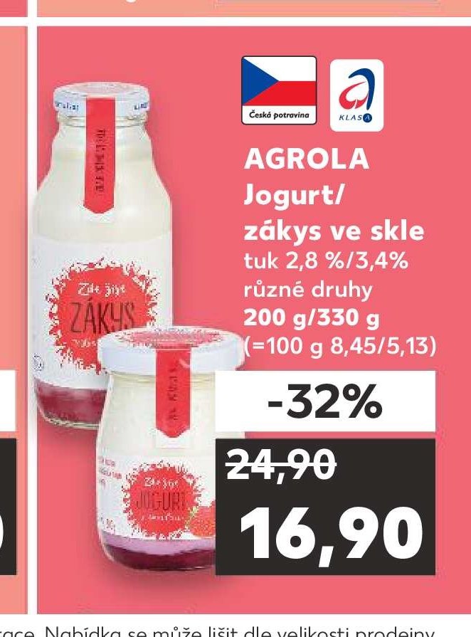 Agrola Jogurt/zákys ve skle