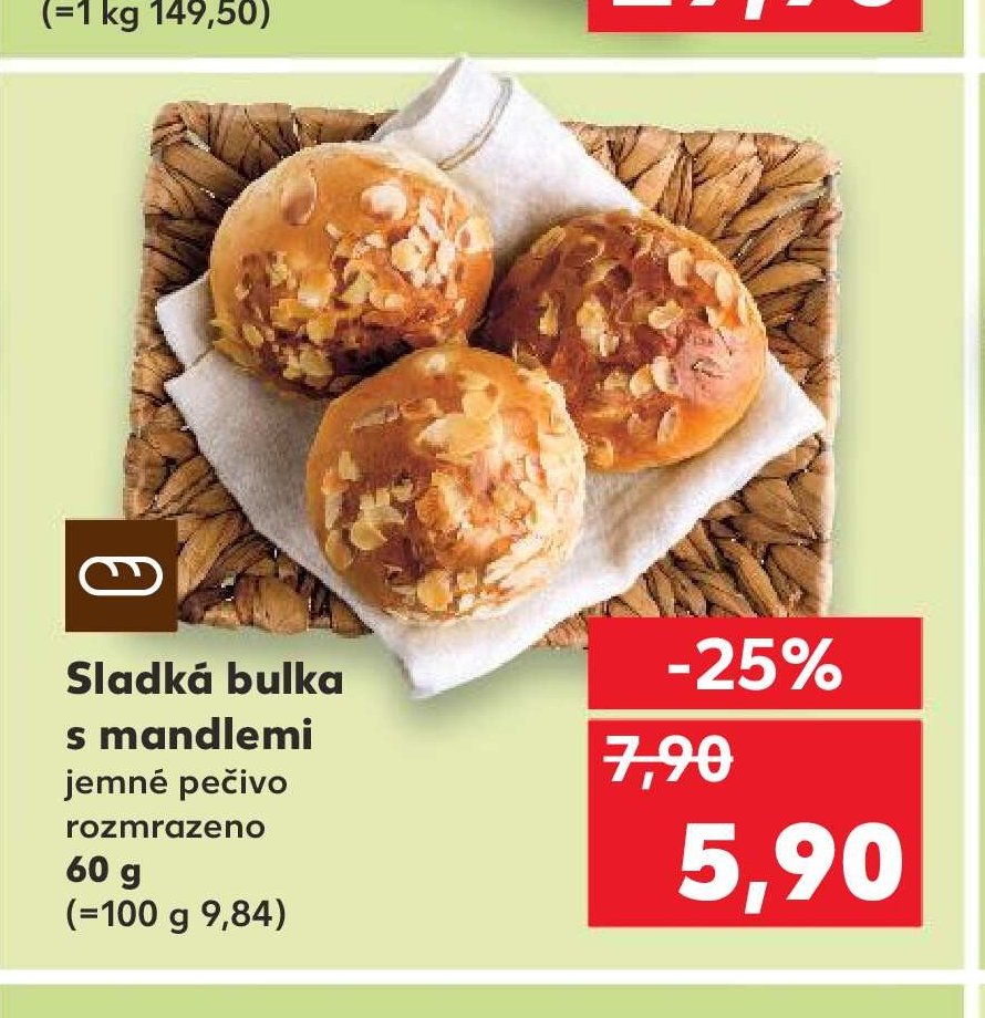 Sladká bulka s mandlemi