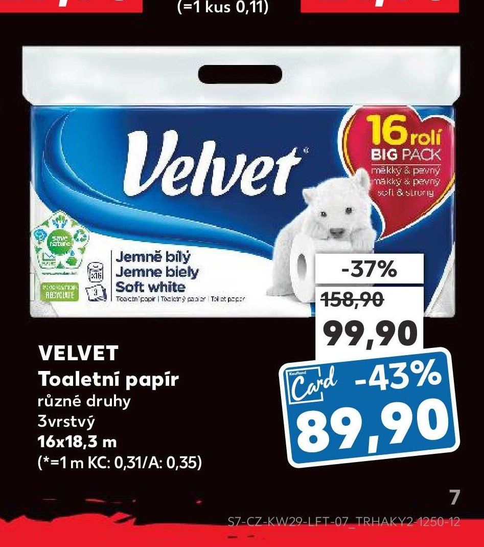 VELVET Toaletní papír