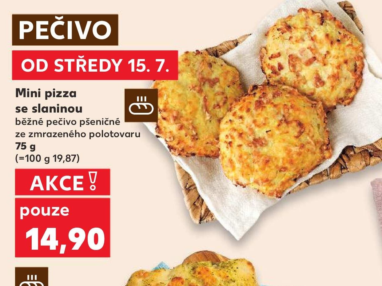 Mini pizza se slaninou