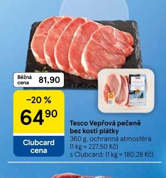 Tesco Vepřová pečeně bez kosti plátky