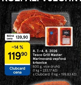 Tesco Grill Master Marinovaná vepřová krkovice