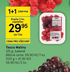 Tesco Maliny 125 g, balené