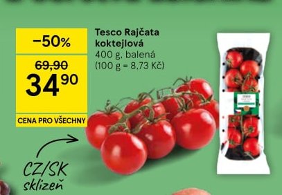Tesco Rajčata koktejlová 400 g, balené