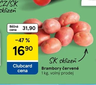 Brambory červené 1 kg, volný prodej