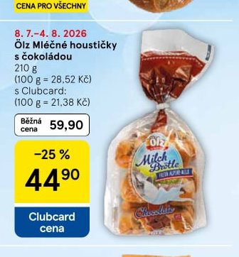 Ölz Mléčné houstičky s čokoládou 210 g
