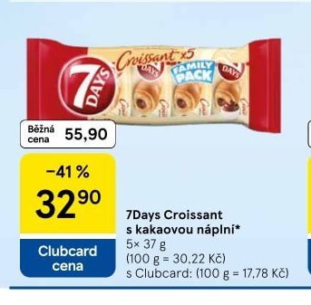 7Days Croissant s kakaovou náplní 5x 37 g