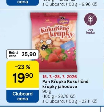 Pan Křupka Kukuřičné křupky jahodové 90 g