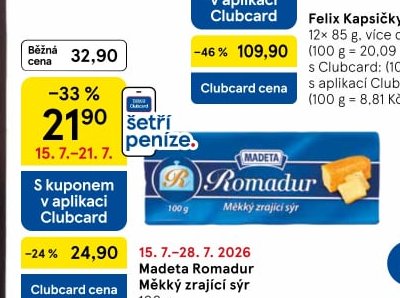 Madeta Romadur Měkký zrající sýr