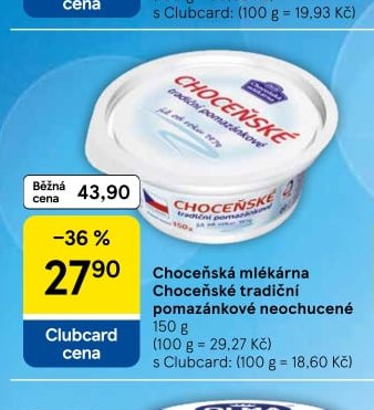 Choceňská mlékárna Choceňské tradiční pomazánkové neochucené 150 g