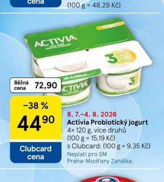 Activia Probiotický jogurt 4x 120 g