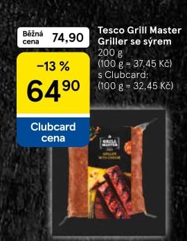 Tesco Grill Master Griller se sýrem