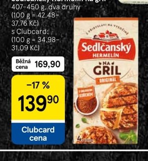 Sedlčanský Hermelín na gril