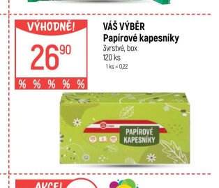 VÁŠ VÝBĚR Papírové kapesníky