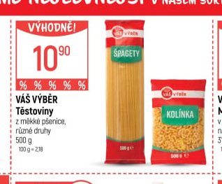 Váš Výběr Těstoviny