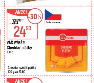 Váš výběr Cheddar plátky