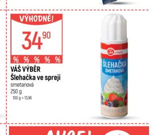 Váš výběr Šlehačka ve spreji smetanová