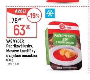 Váš výběr Paprikové lusky, Masové knedlíčky s rajskou omáčkou