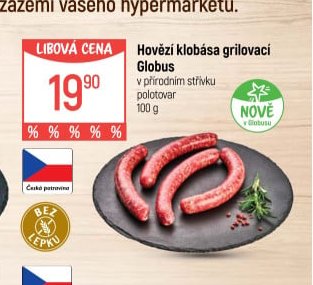 Hovězí klobása grilovací Globus