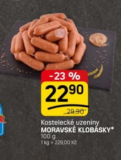 Kostelecké uzeniny Moravské klobásky