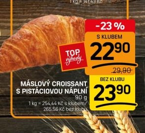 MÁSLOVÝ CROISSANT S PISTÁCIOVOU NÁPLNÍ