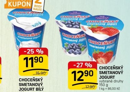 Choceňský smetanový jogurt bílý 150 g