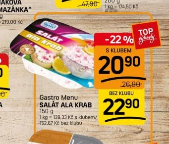 Gastro Menu SALÁT ALA KRAB