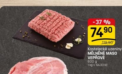 Kostelecké uzeniny MĚLNĚNÉ MASO VEPŘOVÉ
