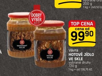 Vávra HOTOVÉ JÍDLO VE SKLE