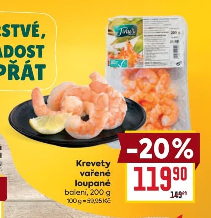 Krevety vařené loupané