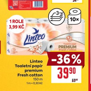 Linteo Toaletní papír premium Fresh cotton
