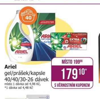 Ariel gel/prášek/kapsle 40/40/30-26 dávek
