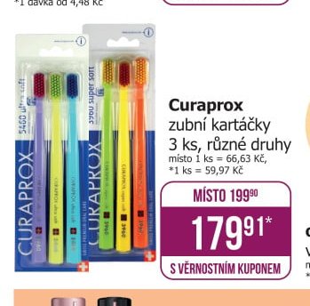 Curaprox zubní kartáčky 3 ks, různé druhy