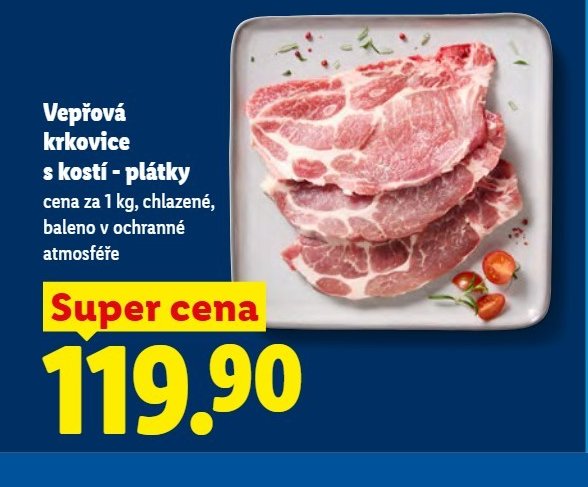 Vepřová krkovice s kostí - plátky