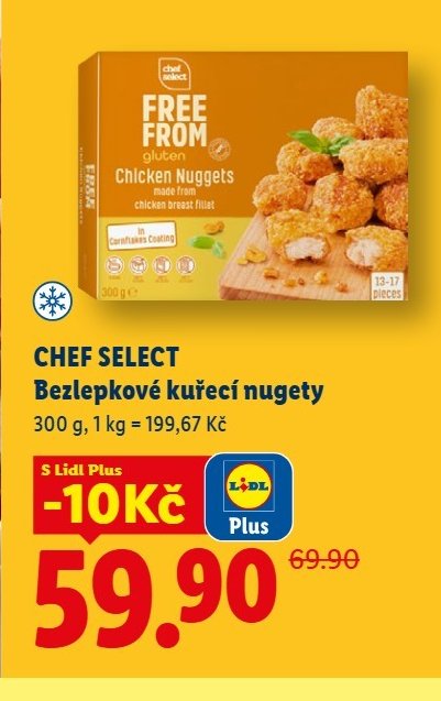 CHEF SELECT Bezlepkové kuřecí nugety
