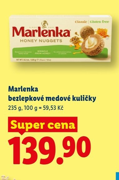 MARLENKA bezlepkové medové kuličky