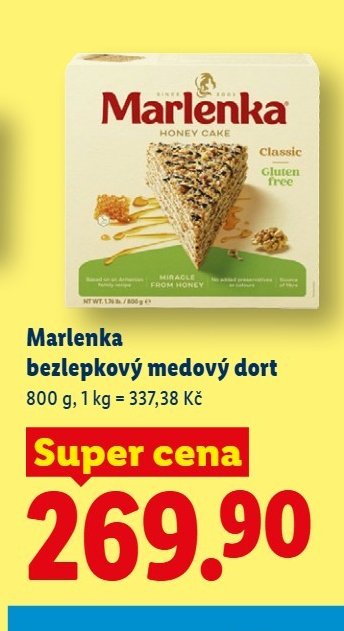 MARLENKA bezlepkový medový dort