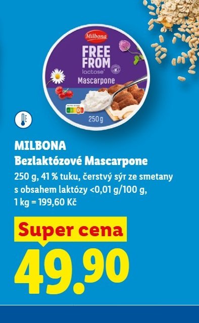 MILBONA Bezlaktózové Mascarpone