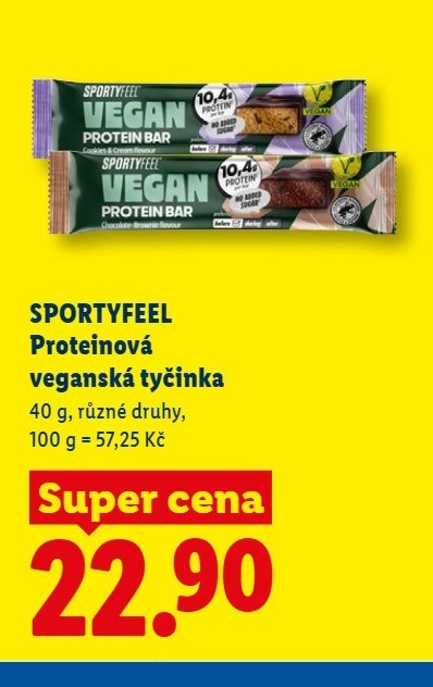 SPORTYFEEL Proteinová veganská tyčinka