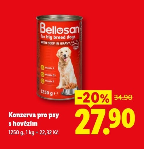 Bellosan konzerva pro psy s hovězím