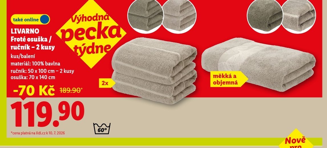 LIVARNO Froté osuška / ručník – 2 kusy