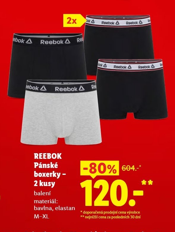 REEBOK Pánské boxerky 2 kusy