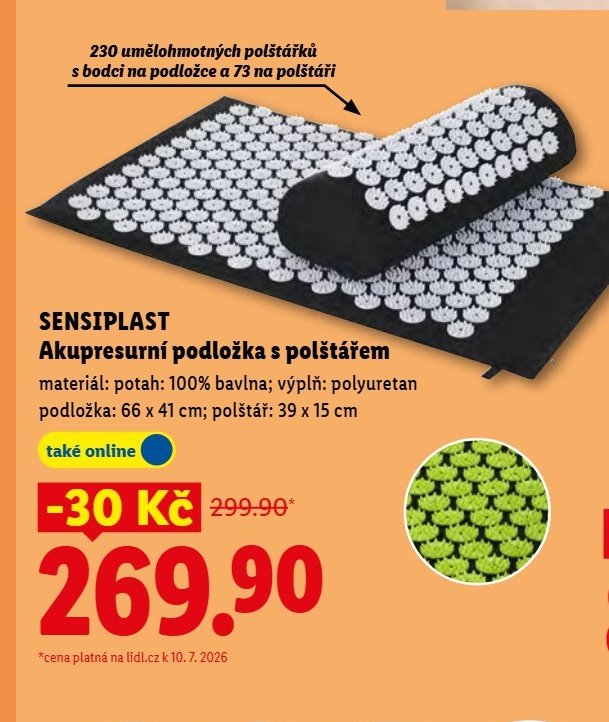 SENSIPLAST Akupresurní podložka s polštářem