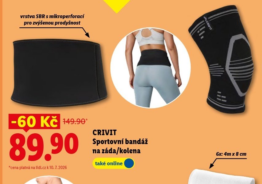 CRIVIT Sportovní bandáž na záda/kolena