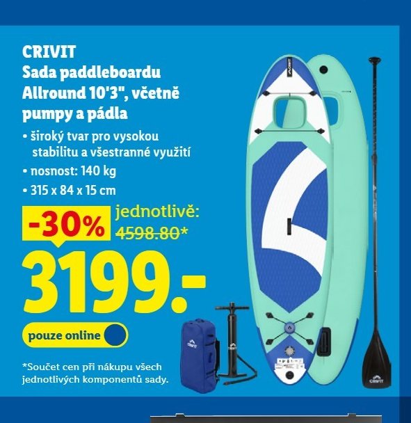CRIVIT Sada paddleboardu Allround 10'3