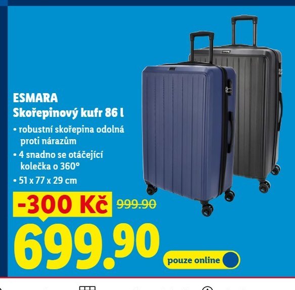 ESMARA Skořepinový kufr 86 l
