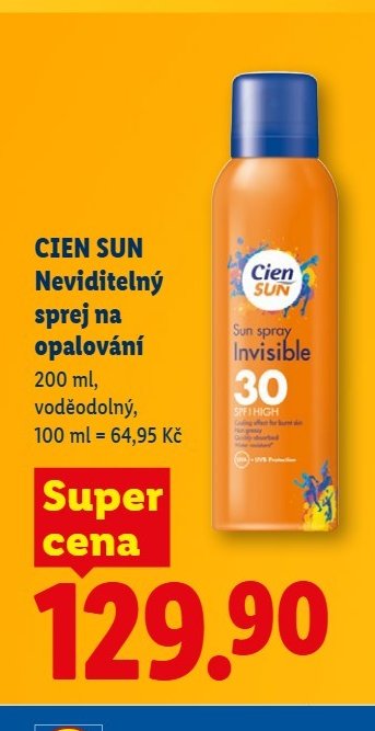 CIEN SUN Neviditelný sprej na opalování 200 ml