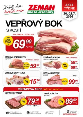akční leták ZEMAN maso - uzeniny 20.7.2026-25.7.2026
